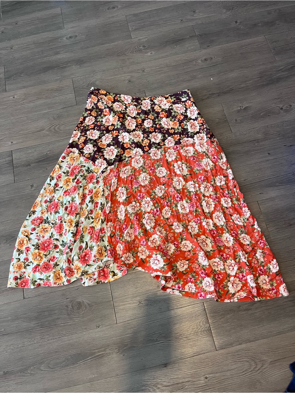 SOLD Farm Rio Floral Patchwork Midi Skirt - Multicolor - Picture 2 of 6